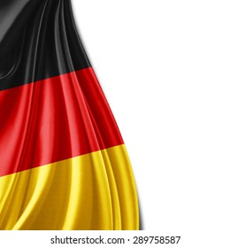 Germany Flag Of Silk And White Background