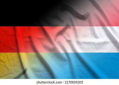 Germany and Luxembourg official flag international relations LUX DEU banner country Luxembourg Germany patriotism. 3d image