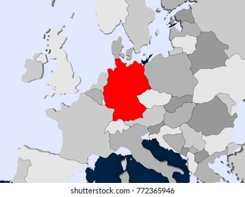 Germany Red On Political Map Transparent Stock Illustration 772365946 ...