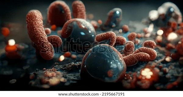 Germs Bacteria Virus Microorganisms Parasites 3d Stock Illustration 