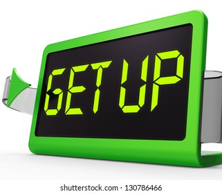 Get Up Clock Message Means Wake Up And Rise