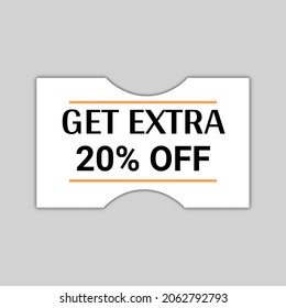 Get Extra 20 Percent Off Sale. Discount Offer Sticker Icon
