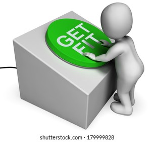 Get Fit Button Showing Workout And Fitness