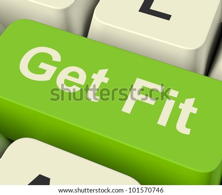 Get Fit Computer Key Shows Exercise And Working Out For Fitness