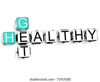 Get Healthy Crossword On White Background