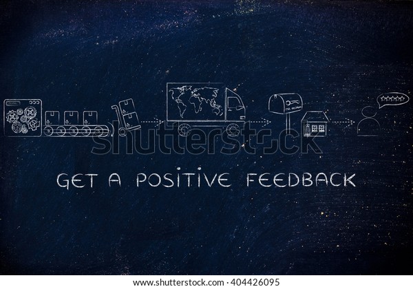 get a positive\
feedback: parcels\' journey from factory machines to delivery truck\
to recipient\'s house