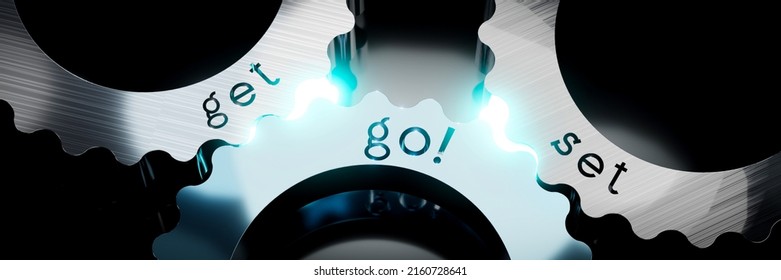 Get, Set, Go! - Gears Concept - 3D Illustration