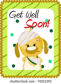 Get Well Soon Greeting Injured Dog Stock Illustration 74351392 ...