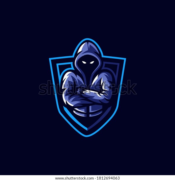 Ghost Esport Logo On Dark Background Stock Illustration 1812694063