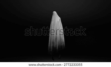 Ghost spooky haunting horror phantom spirit supernatural mysterious dark eerie 3d illustration