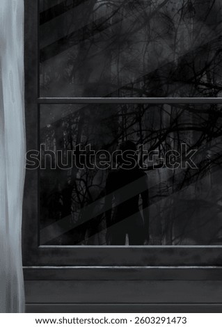 Ghost standing outside the window
