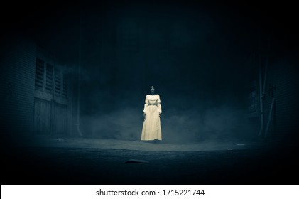 Ghost Woman In The Dark,3d Rendering