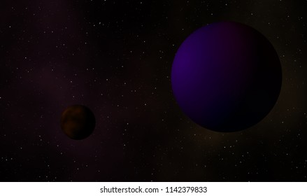 Exoplanet 3d Illustrationthe Planet Pink Blue Stock Illustration ...