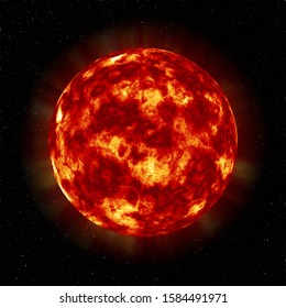 Giant And Hot Red Star Sun