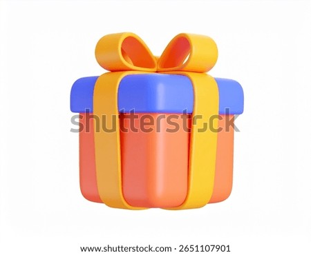 gift box 3d rendering isolated on white background cartoon plastic style icon