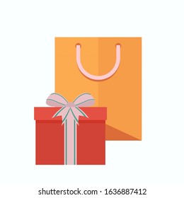 Gift Box And Bag On White Background Hd Png