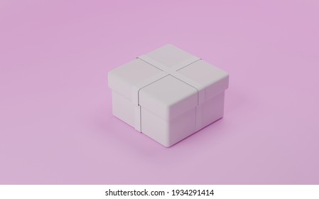 Gift box design top view- 3D illustration rendering