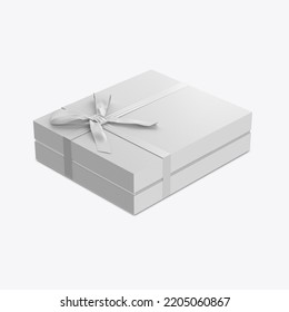 Gift Box Mockup With Bow Mockup. 3D Render