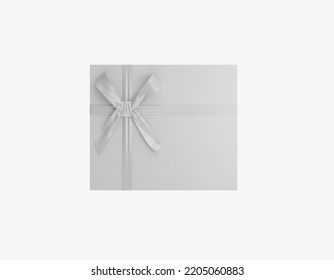 Gift Box Mockup With Bow Mockup. 3D Render