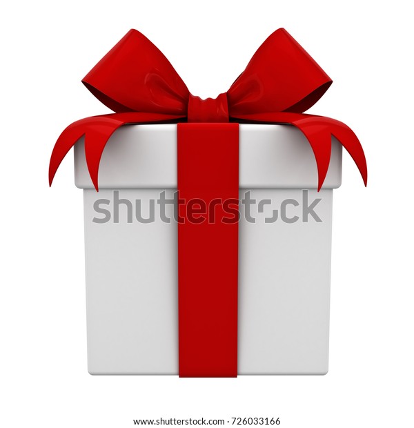 白い背景にギフトボックスとプレゼントボックスと赤いリボン蝶結び 3dレンダリング のイラスト素材