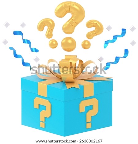 gift box with question mark 3D Illustration	
