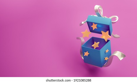 Gift Box Stars 3d Illustration