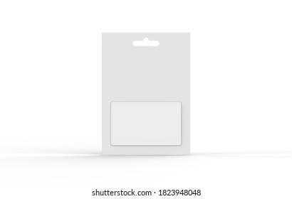 Gift Card In Blister Pack Mockup Template On Isolated White Background, Ready For Your Design Presentation, 3d Illustration