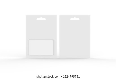 Gift Card In Blister Pack Mockup Template On Isolated White Background, Ready For Your Design Presentation, 3d Illustration