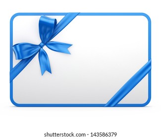 Gift Card With Blue Gift Bow