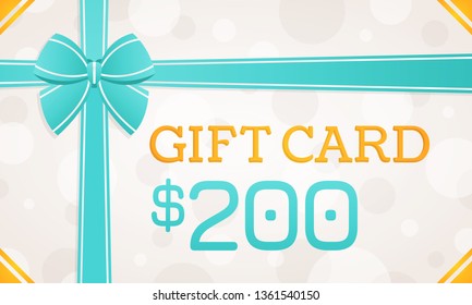 Gift Card, gift voucher - 200 dollars