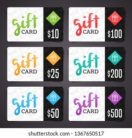 Gift Card, gift voucher - 500, 200, 100, 50, 25 and 10 dollars - Powered by Shutterstock