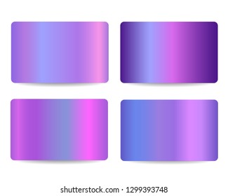 Gift cards or discount cards or credit cards set with shiny holographic background. Beauty shop, clothes shop, cosmetics store, electronics shop discount voucher, coupon or gift cards design - Powered by Shutterstock