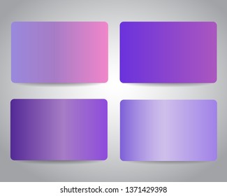 Gift cards or discount cards or credit cards set with purple gradient background. Beauty shop, clothes shop, cosmetics store, spa and hair salon discount voucher, coupon or gift cards design - Powered by Shutterstock