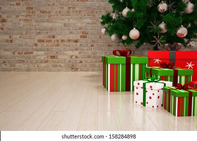 Gift Christmas Boxes Under Christmas Tree