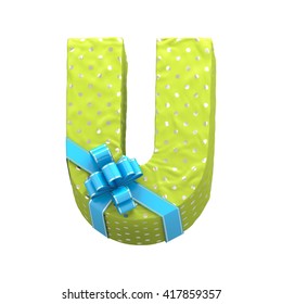 Gift font. 3d rendering