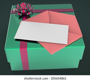 Gift Tag Representing Empty Space And Box