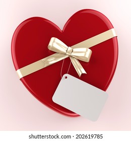 Gift Tag Representing Heart Shape And Card