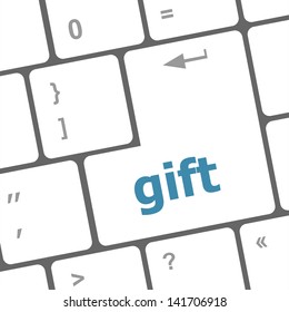 gift word on computer pc keyboard key, raster