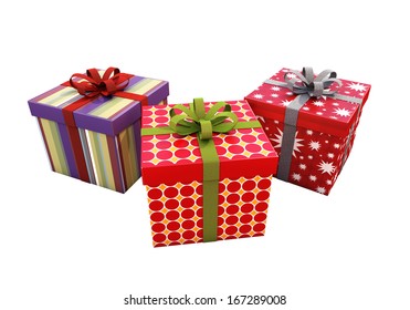 Gifts with ribbons isolated on a light background - Powered by Shutterstock