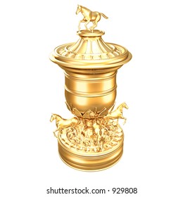 Gilded Horse Racing Trophy