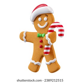 Gingerbread cookie for christmas isolated white background. 3D illustration - Powered by Shutterstock