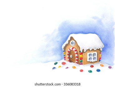 Gingerbread House In Watercolor