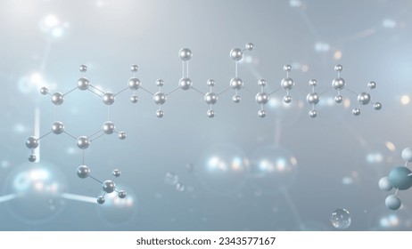 gingerol molecular structure, 3d model molecule, phenolic phytochemical compound, structural chemical formula view from a microscope