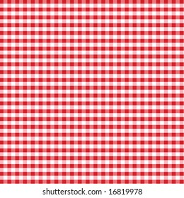Gingham Check Pattern In Red And White For Tablecloths, Napkins, Curtains, Home Decorating, Arts, Crafts, Fabrics, Scrapbooks, Backgrounds.
