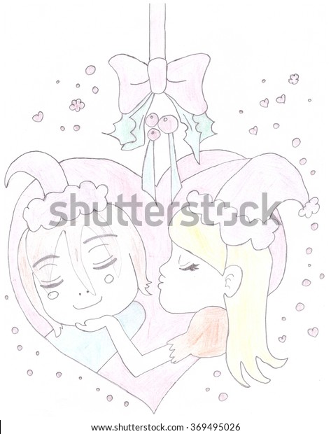 Girl Boy Sketch Pencil Stock Illustration 369495026