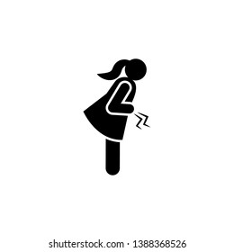 Girl, Cramp, Pain, Painful, Stomach Icon. Element Of Indigestion Symptoms Sings. Premium Quality Graphic Design Icon. Signs And Symbols Collection Icon For Websites, Web Design