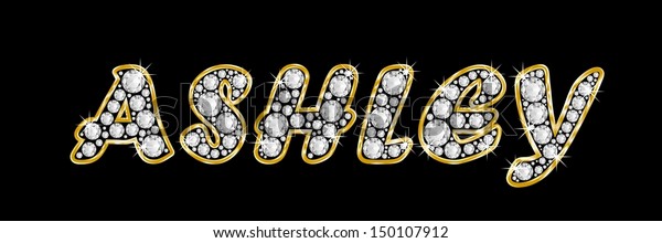 Girl Female Name Ashley Made Shiny Stock Illustration 150107912