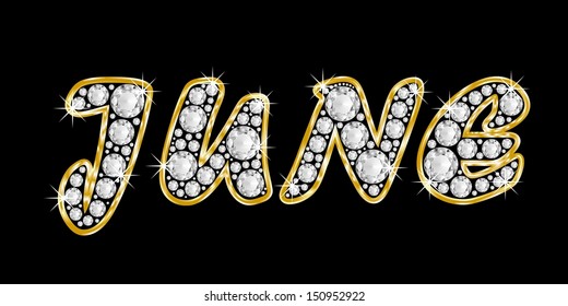 The Girl Female Name June Made Of A Shiny Diamonds Style Font Brilliant Gem The Girl Female Name June Made Of A Shiny Diamonds Style Font Brilliant Gem