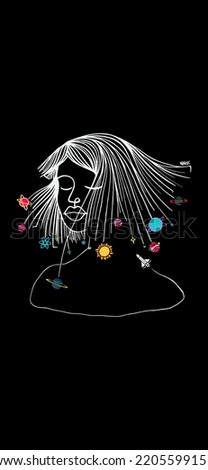 A girl and her headspace. Stock photo © 