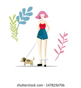 Girl Her Pet Ilustration Stock Illustration 1478236706 | Shutterstock